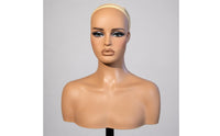 Mannequin Head Bust Flesh-Toned Shop Fixture Sturdy Plastic