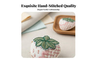 Korean Design Strawberry Embroidered Embellishment Sweet Design Plaid Strawberry Embellishment Detailed Embroidery for Crafters