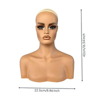Hairpiece Mannequin Head Gradient Finish Bust Mannequin Head Human-Like Face Display hairpiece display stand