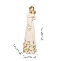 Floral Dress Figurine Distressed Freestanding Sculpture Antique Look