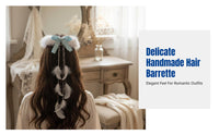 Handmade Feather Hairpin, Bowknot, Long Ribbon, Traditional Chinese Dress Vintage, Romantic Vintage Design