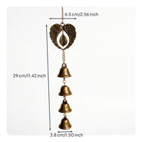 Bronze-Toned Angel Wing Wind Chime Home Decor Clear Ringing Sound for Garden