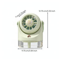 USB Desktop Misting Fan Rechargeable Desktop Evaporative Cooler for Dorm Room