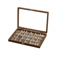 24 Compartment Jewelry Box Compartmented Tray Display Storage Dust Protection