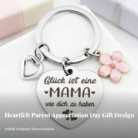 Mom Keychain Mother's Day Gift Stainless Steel Key Loop Polished Finish