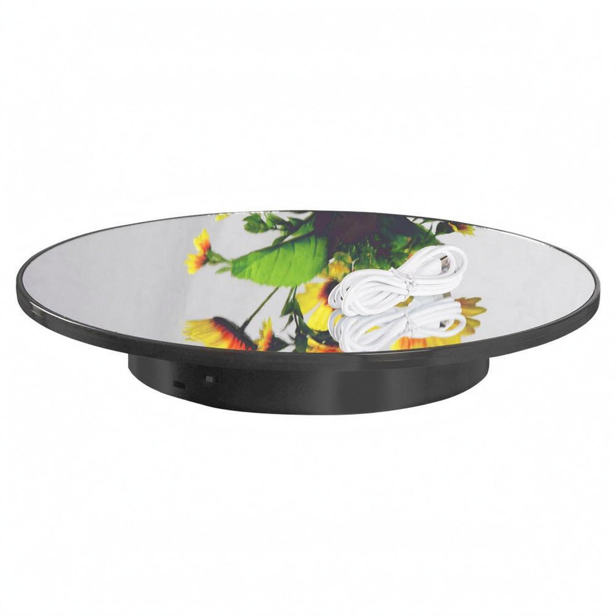 Electric Rotating Display Stand Mirrored Top Rotating Display Turntable Slow Rotation Photo Gear for Photographers
