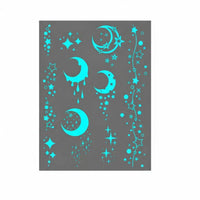 Night-Glow Butterfly Skin Decal Sticker, Cartoon Design, Face & Limb, Pale Navy