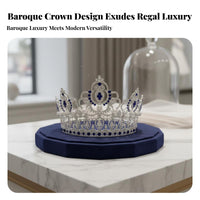Baroque Design Queen Crown Elegant Design Baroque Queen Crown Large Bead Crystal Tiara Lightweight Crystal Bridal Tiara