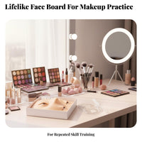Simulated Skin Texture Makeup Practice Board Realistic 3D Design Silicone Makeup Practice Face Easy to Clean for Beginners, Students