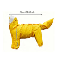 Four-Legged Dog Raincoat Male and Female Specific Design Full Coverage Dog Raincoat Hood with Clear Visor Canine Clothing for Outdoor