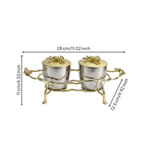 Condiment Jar with Stand Ornate Seasoning Pot with Rack Anti-Corrosive for Hosts