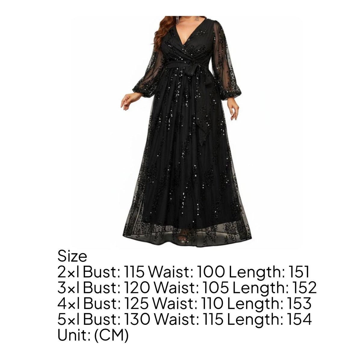 V Neck Evening Dress Plus Size Lantern Sleeve Gown Elegant for Banquet, Women
