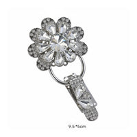 Sew-on Coat Buckle Sparkling Crystals Gold Tone Decorative Garment Fastener