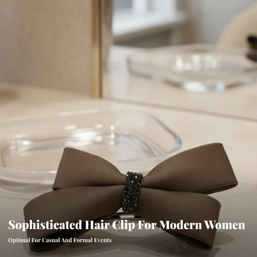 Knot Hair Barrette Korean Design Silk-Like Knot Metal Clasp Barrette Elegant Design Easy To Use for Aviation Attendants