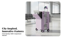 Multi-Functional Design Front-Accessing Luggage Eron the Movenomic Handle Front-Accessing Hardshell Case Scratch Resistant Rolling Suitcase Airport Security-Approved Lock for Vacationers, Business Professionals, Frequent Flyers