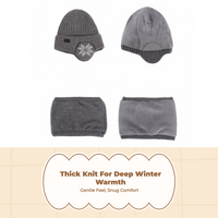 Knit Cap, Warm Hat, Neck Scarf Set, Winter