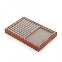 Jewelry Organizer Tray Rectangular Wooden Tray with Lining Multi-Functional