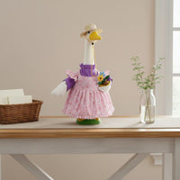 Porch Goose Outfit Cute Floral Goose Dress Bright Colors Rose-Hued Animal Dress