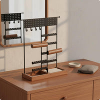 Multi-Tier Jewelry Rack Two-Way-Axis Necklace Display Holder Space-Saving