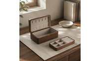 Double Layer Jewelry Box Solid Wood Storage Gift Idea for Women