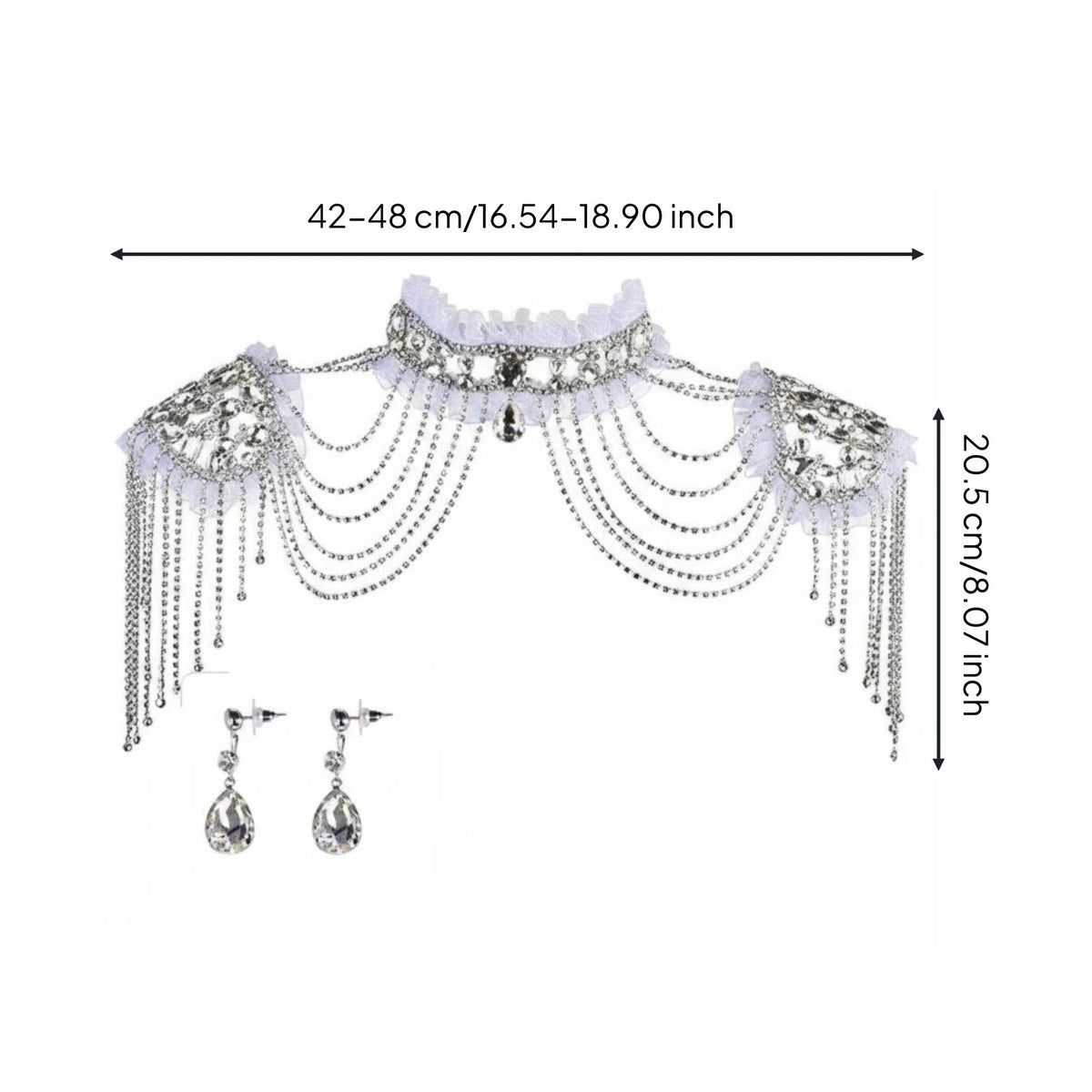 Bridal Shoulder Chain Elegant Rhinestone Shoulder Chain Fringe Chains Dress Accessory for Wedding