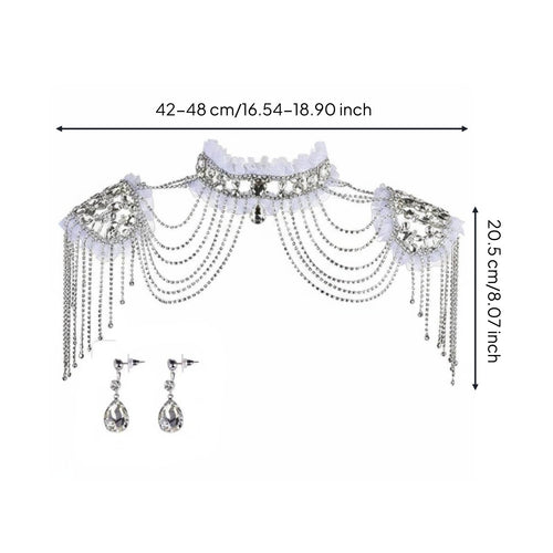 Bridal Shoulder Chain Elegant Rhinestone Shoulder Chain Fringe Chains Dress Accessory for Wedding