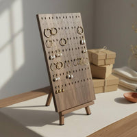 Walnut Earring and Necklace Holder Perfect Gift Suggestion Desktop Jewelry Display Rack Wooden Jewelry Stand Stable