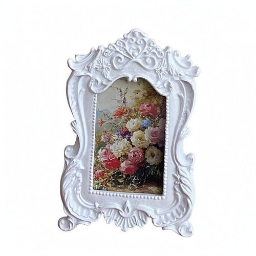 Ornate Resin Photo Frame Folding Easel Decor Piece Sculpted