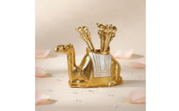 7 Pieces Camel Spoon Set with Holder Shiny Finish for Afternoon Tea, Party
