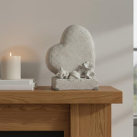 Heart Pet Memorial Stone Mourning Gift Resin Tombstone Indoor Outdoor Use