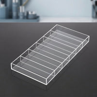 Acrylic Cosmetic Storage Box Slimline Makeup Brush Tray 6-Compartment