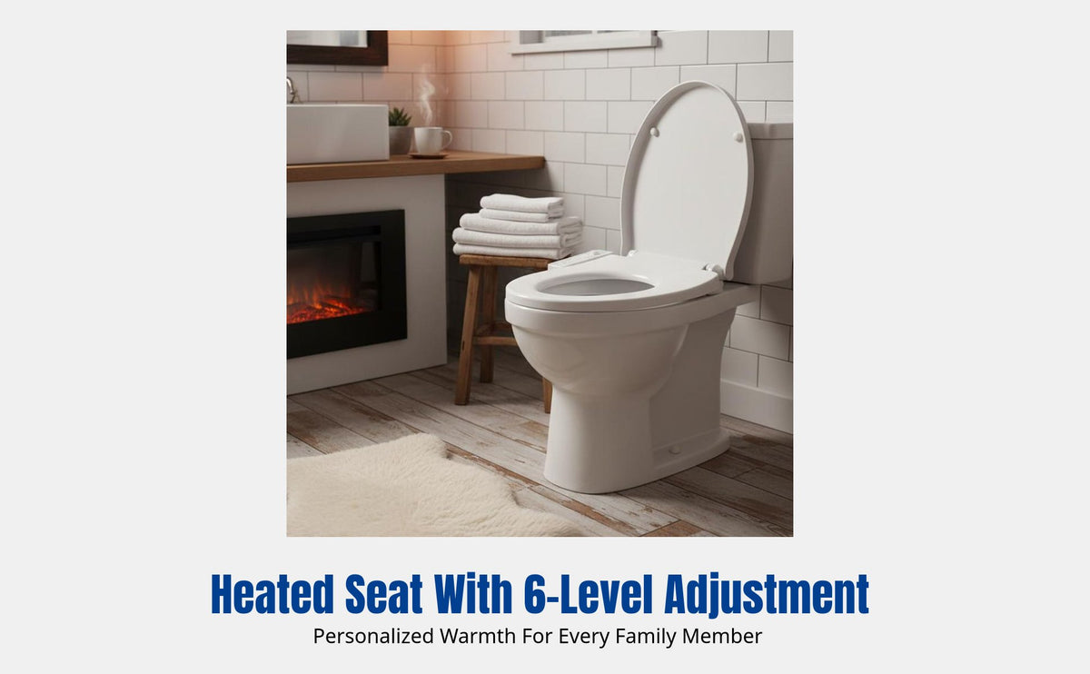 Smart Thermostatic Toilet Seat, PP Board, Waterproof, Quiet, Multiple Sizes, Easy Install, Family Use