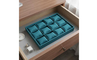 Velvet Jewelry Display Tray Multi Compartment Storage Safeguarding