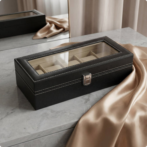 Watch Display Box Scratch Resistant Leather Watch Box Lockable