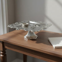 Silver Plated Fruit Stand Long-Lasting Construction 2-Tier Serving Tray