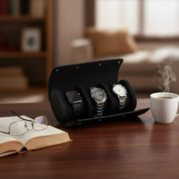 Watch Roll Cylindrical Travel Watch Case Lined Interior