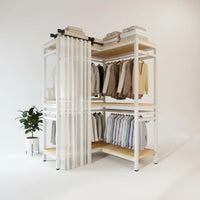 Accessible Corner Wardrobe Space-Saving Corner Garment Rack Accessible Clothes Rack Easy to Reach Metal Wardrobe Cabinet Large