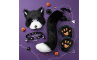Paw Glove Face Covering Set Halloween Canine Tail Face Covering Set Cosplay Furry Animal Outfit Accessories for Women, Dress-up Party