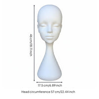Cosplay Display Head Sleek White Surface Hat Display Bust for Salon, Cosplayers