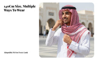 Polyester Jacquard Arab Headscarf, Traditional Middle Eastern Keffiyeh, Dubai Saudi Ethnic Scarf, Unisex, Event Accessory