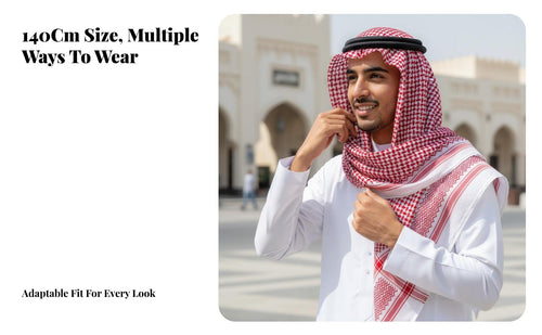 Polyester Jacquard Arab Headscarf, Traditional Middle Eastern Keffiyeh, Dubai Saudi Ethnic Scarf, Unisex, Event Accessory
