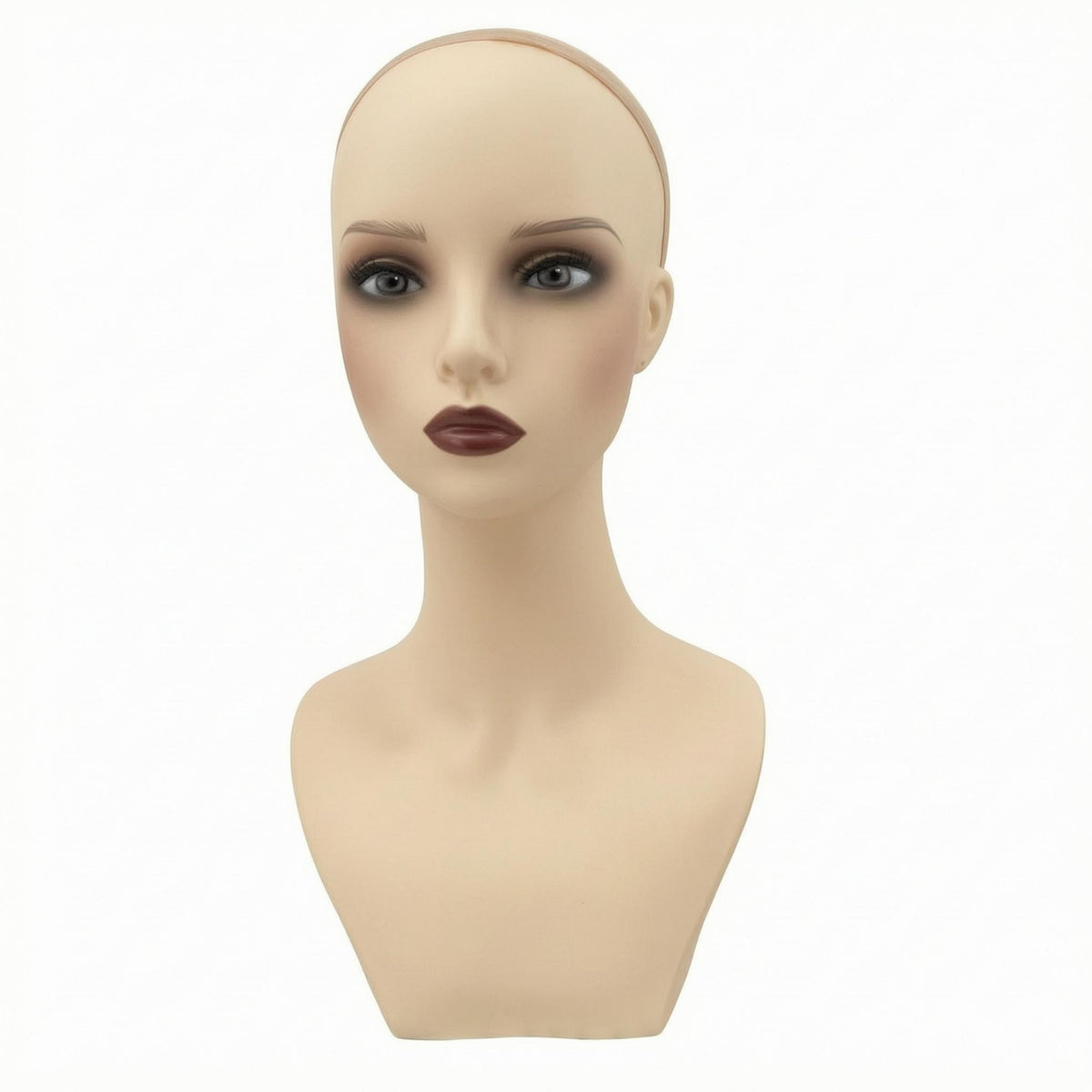 Mannequin Head with Shoulders PVC Shell Mannequin Bust Long Neck