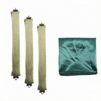 3 Pieces No-Heat Curling Rods Wave Styling Satin Scarf Cloth Sleep In