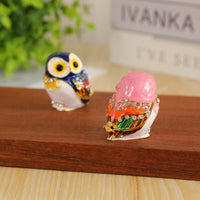 Desktop Owl Ornament Tabletop Display Owl Figurine Rhinestone Accent