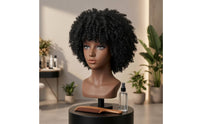 Tightly Coiled Synthetic Afro Curly Hairpiece Voluminous Soft-Textured Afro Hairpiece
