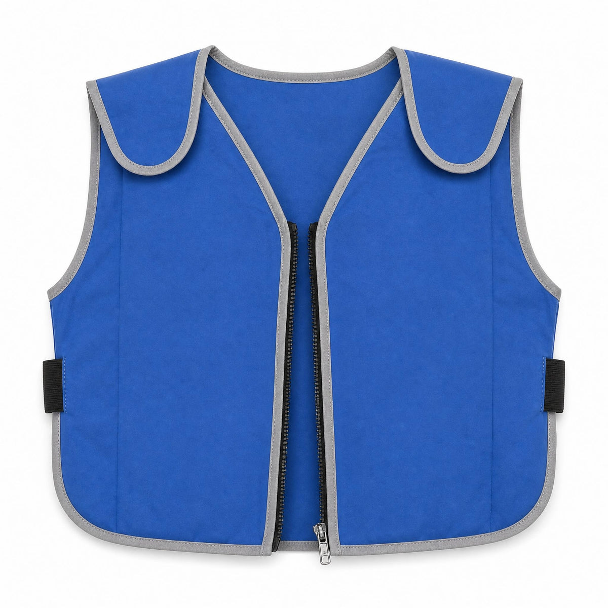 Front-Zipper Cooling Vest Front Opening Blue Sleeveless Cooling Vest