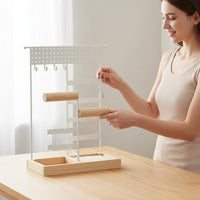 Multi-Tier Jewelry Rack Two-Way-Axis Necklace Display Holder Space-Saving