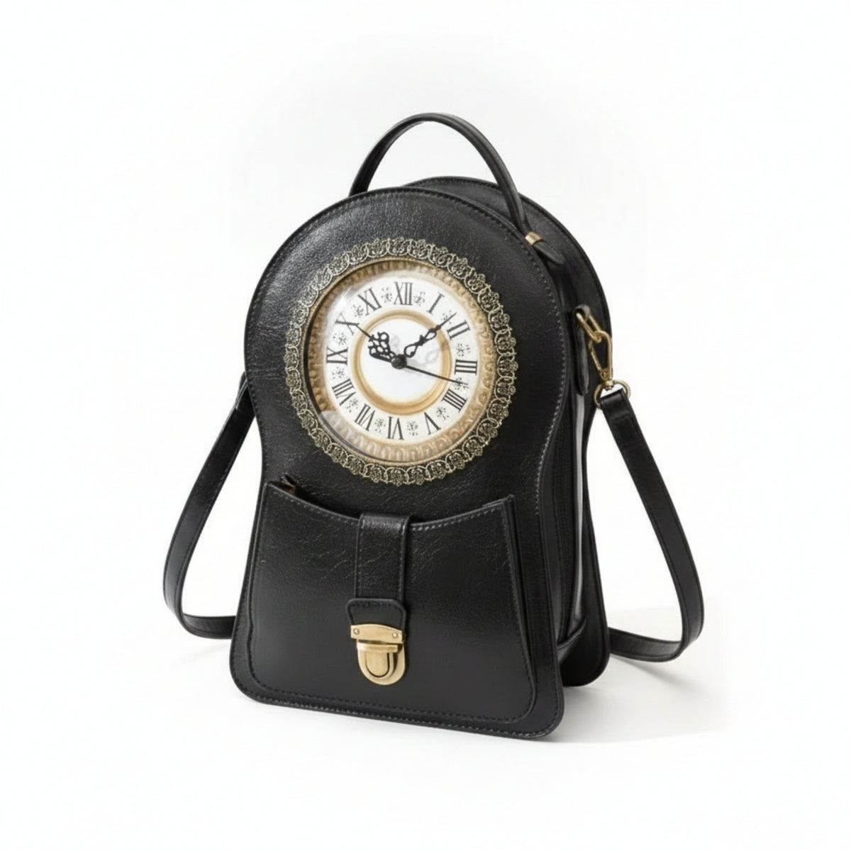 Vintage Clock Bag Adjustable Strap Fashion Accessory Special Shape