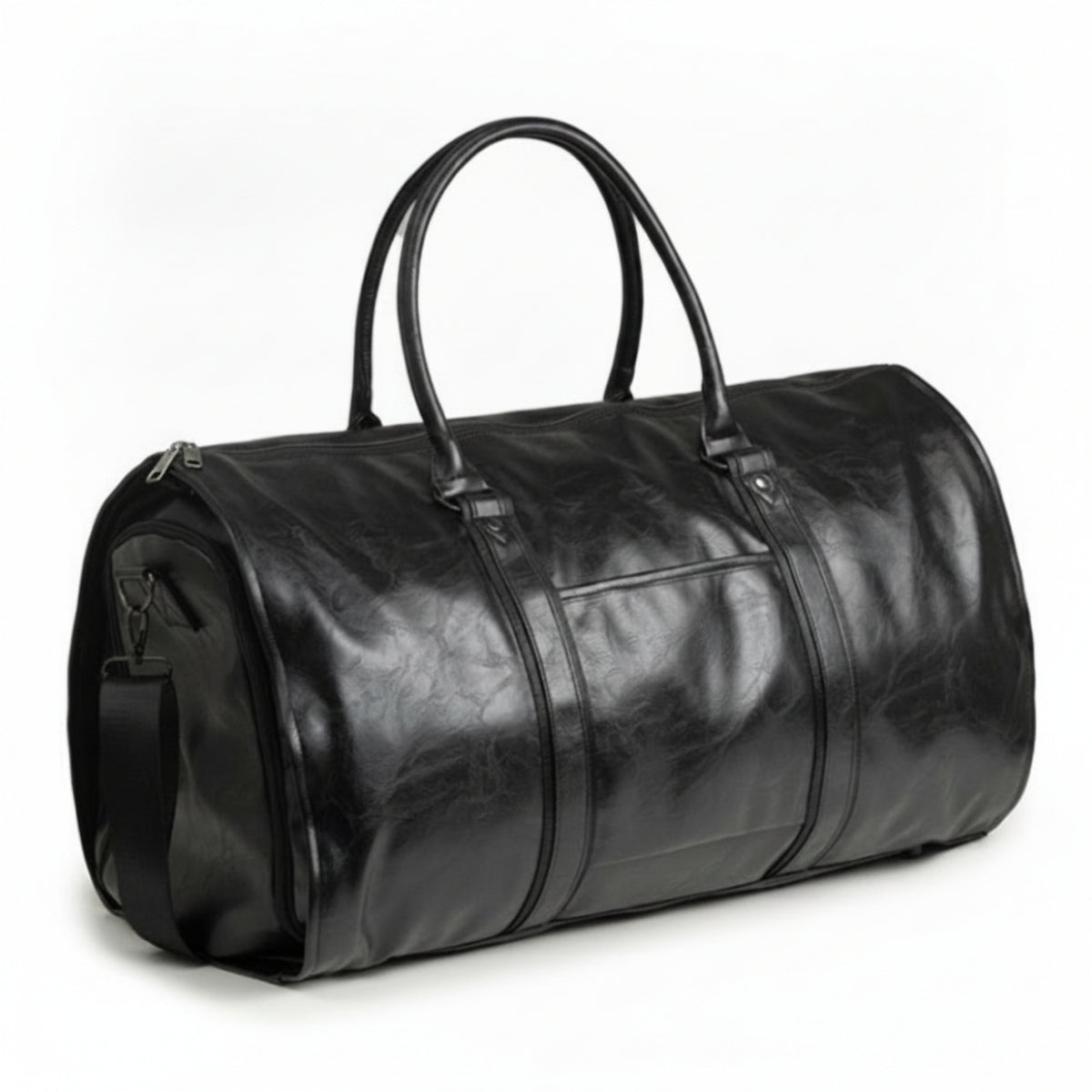 Cylindrical Duffel Bag Detachable Shoulder Strap Garment Travel Side of Bag Zip Closures Convertible Garment Duffel