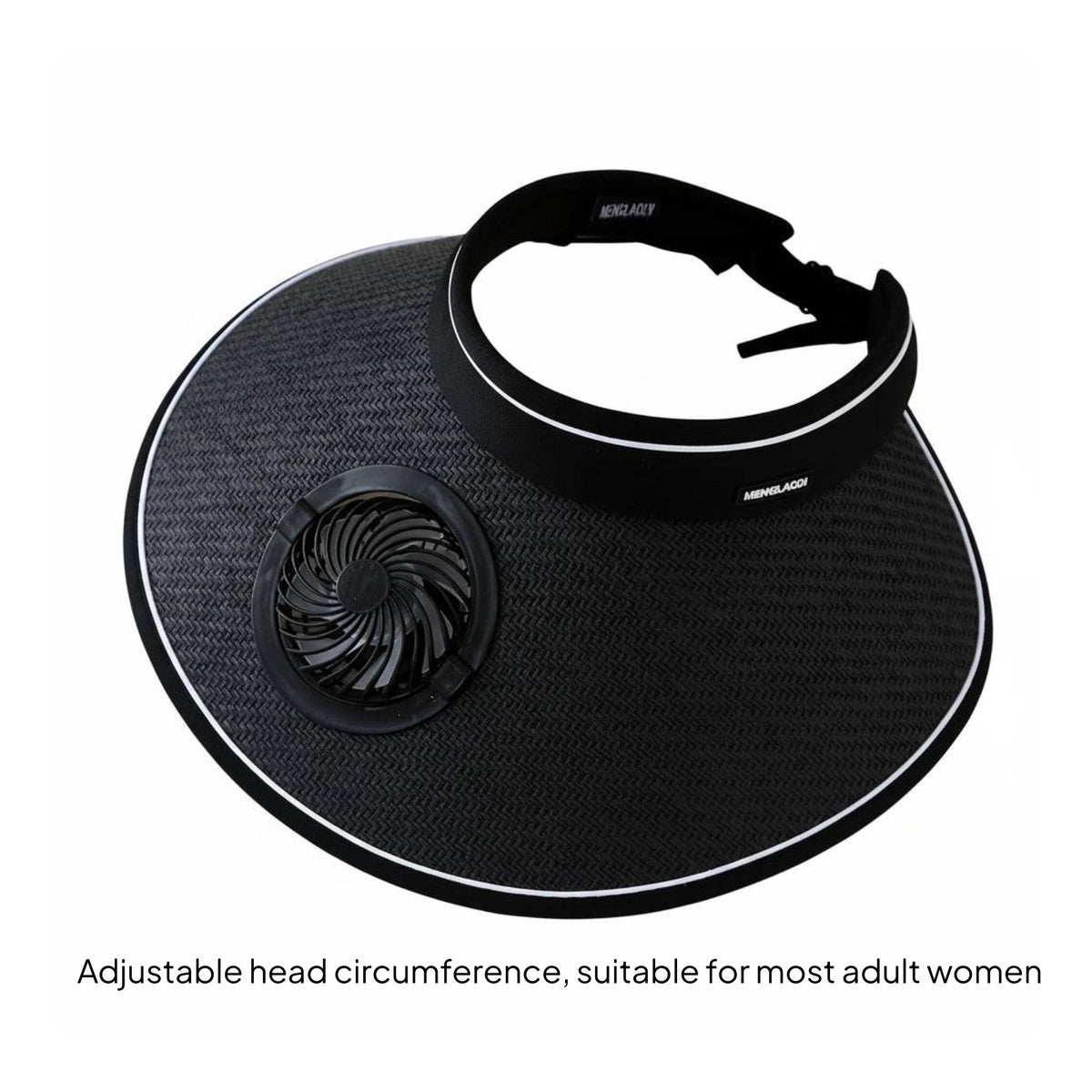 Lightweight USB Charging Fan Visor Breathable USB Cooling Hat Wide Brim for Travel, Beach